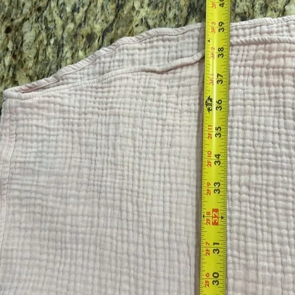 THREE DOTS Casual Soft Pink Double Gauze Shirt Dress With Pockets Size L - Picture 8 of 8